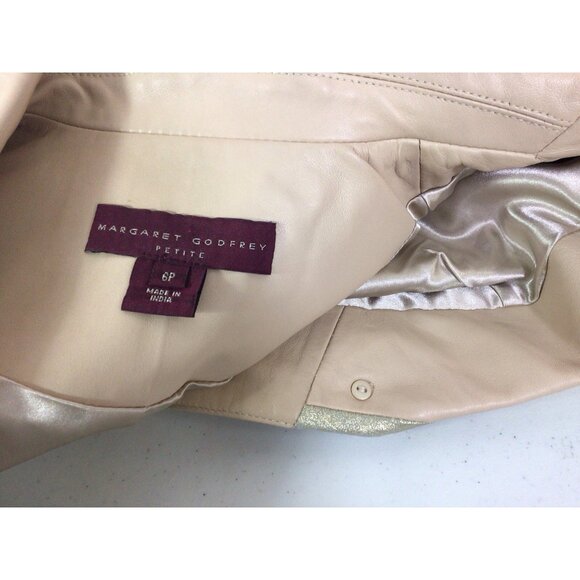 Margaret Godfrey Leather Jacket Blazer Womens 6 - Picture 7 of 8